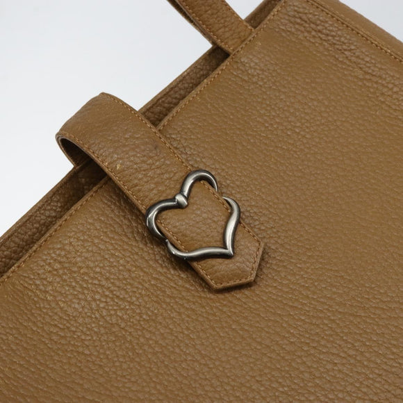 SAINT LAURENT Hand Bag Leather Brown Auth 149374