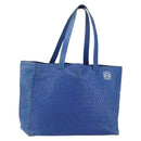 LOEWE Anagram Tote Bag Leather Blue Auth 149375-1