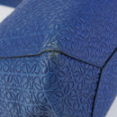 LOEWE Anagram Tote Bag Leather Blue Auth 149375-14