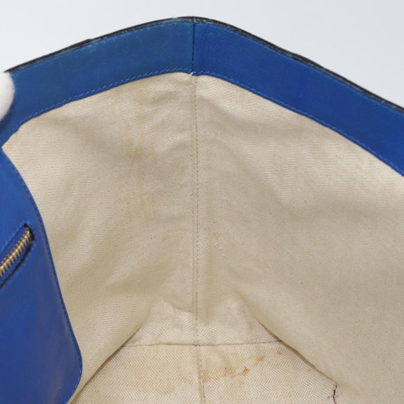 LOEWE Anagram Tote Bag Leather Blue Auth 149375