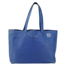 LOEWE Anagram Tote Bag Leather Blue Auth 149375-13