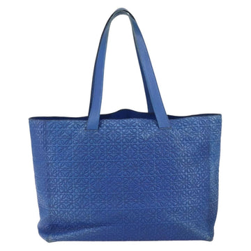LOEWE Anagram Tote Bag Leather Blue Auth 149375 - 0