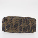 FENDI Zucchino Canvas Hand Bag Navy Silver Auth 149376-5