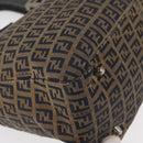 FENDI Zucchino Canvas Hand Bag Navy Silver Auth 149376-14