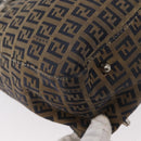 FENDI Zucchino Canvas Hand Bag Navy Silver Auth 149376-16