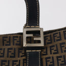 FENDI Zucchino Canvas Hand Bag Navy Silver Auth 149376-17
