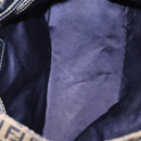 FENDI Zucchino Canvas Hand Bag Navy Silver Auth 149376-11