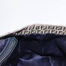 FENDI Zucchino Canvas Hand Bag Navy Silver Auth 149376-19