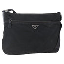 PRADA Shoulder Bag Nylon Black Silver Auth 149378-1
