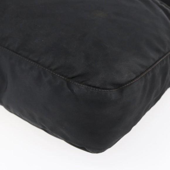 PRADA Shoulder Bag Nylon Black Silver Auth 149378
