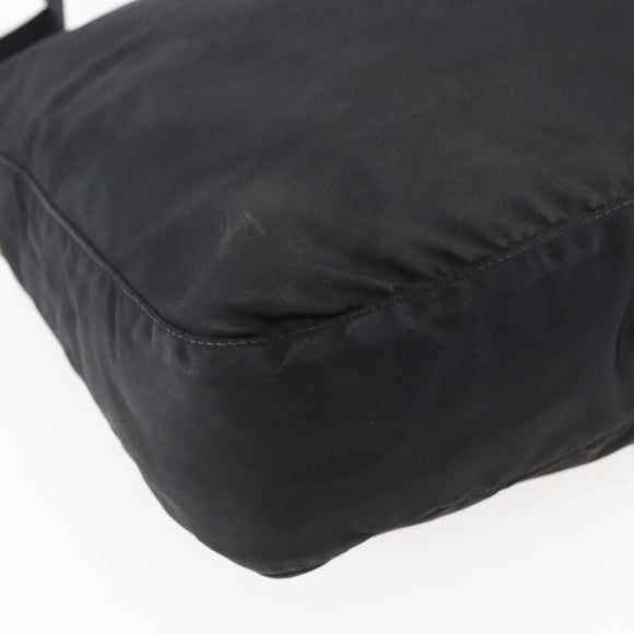 PRADA Shoulder Bag Nylon Black Silver Auth 149378