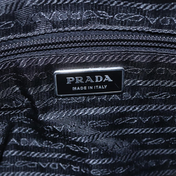 PRADA Shoulder Bag Nylon Black Silver Auth 149378