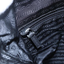 PRADA Shoulder Bag Nylon Black Silver Auth 149378-20