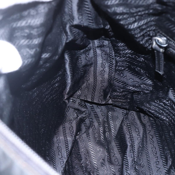 PRADA Shoulder Bag Nylon Black Silver Auth 149378