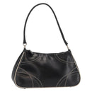PRADA Shoulder Bag Leather Black Silver Auth 149386-1
