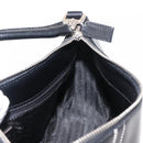 PRADA Shoulder Bag Leather Black Silver Auth 149386-19