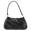 PRADA Shoulder Bag Leather Black Silver Auth 149386-13