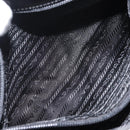 PRADA Shoulder Bag Leather Black Silver Auth 149386-22