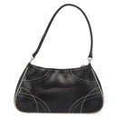 PRADA Shoulder Bag Leather Black Silver Auth 149386-2