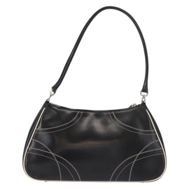 PRADA Shoulder Bag Leather Black Silver Auth 149386 - 0