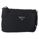 PRADA Shoulder Bag Nylon Black Silver Auth 149391-1