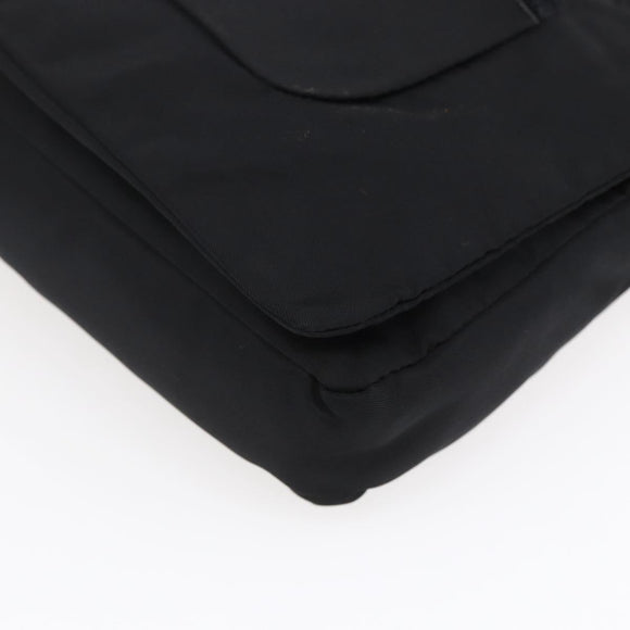 PRADA Shoulder Bag Nylon Black Silver Auth 149391