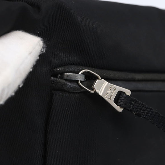 PRADA Shoulder Bag Nylon Black Silver Auth 149391