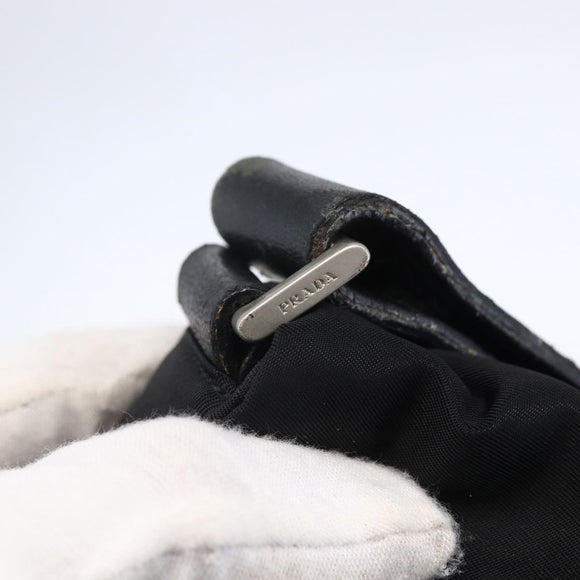 PRADA Shoulder Bag Nylon Black Silver Auth 149391