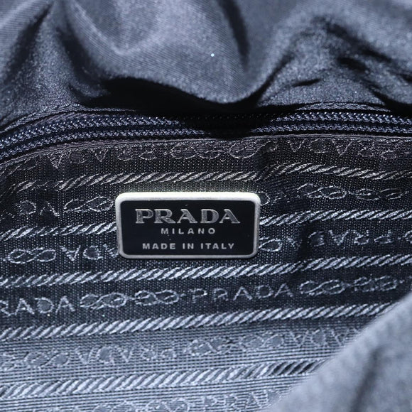 PRADA Shoulder Bag Nylon Black Silver Auth 149391