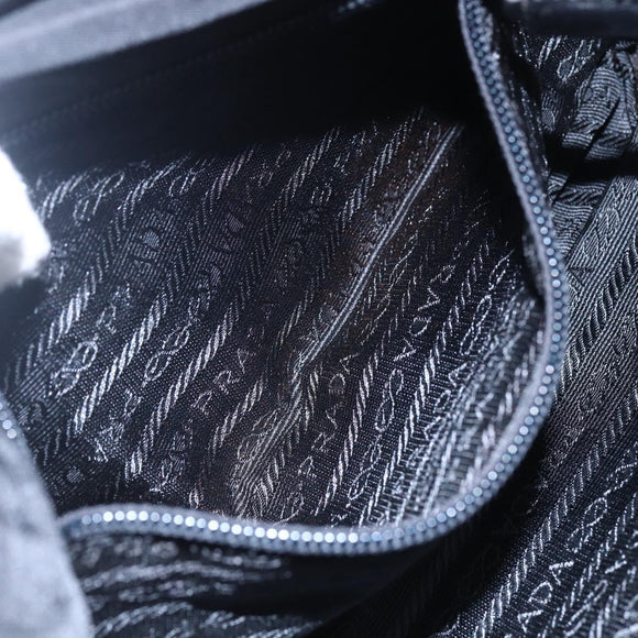 PRADA Shoulder Bag Nylon Black Silver Auth 149391