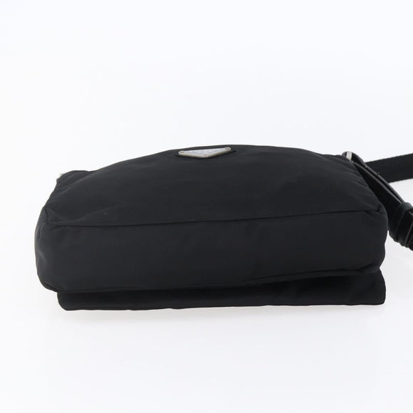 PRADA Shoulder Bag Nylon Black Silver Auth 149391
