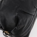 BVLGARI Chandra Hand Bag Leather Black Gold Auth 149392-9