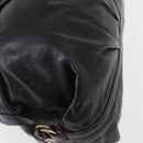 BVLGARI Chandra Hand Bag Leather Black Gold Auth 149392-15