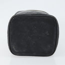 CHANEL Bicolore Vanity Bag Lamb Skin Black Gold CC Auth 149400-5