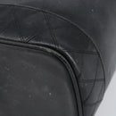 CHANEL Bicolore Vanity Bag Lamb Skin Black Gold CC Auth 149400-15