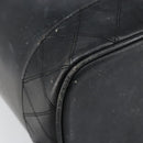 CHANEL Bicolore Vanity Bag Lamb Skin Black Gold CC Auth 149400-16