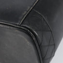 CHANEL Bicolore Vanity Bag Lamb Skin Black Gold CC Auth 149400-17