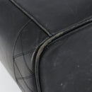 CHANEL Bicolore Vanity Bag Lamb Skin Black Gold CC Auth 149400-18