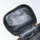 CHANEL Bicolore Vanity Bag Lamb Skin Black Gold CC Auth 149400-20