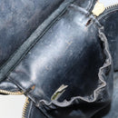 CHANEL Bicolore Vanity Bag Lamb Skin Black Gold CC Auth 149400-11