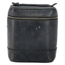 CHANEL Bicolore Vanity Bag Lamb Skin Black Gold CC Auth 149400-13