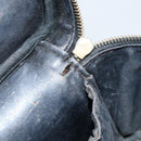 CHANEL Bicolore Vanity Bag Lamb Skin Black Gold CC Auth 149400-21