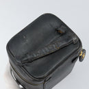 CHANEL Bicolore Vanity Bag Lamb Skin Black Gold CC Auth 149400-6