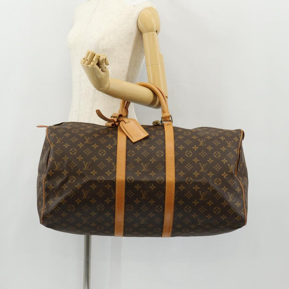 LOUIS VUITTON Monogram Keepall 55 Boston Bag M41424 LV Auth 149408AV