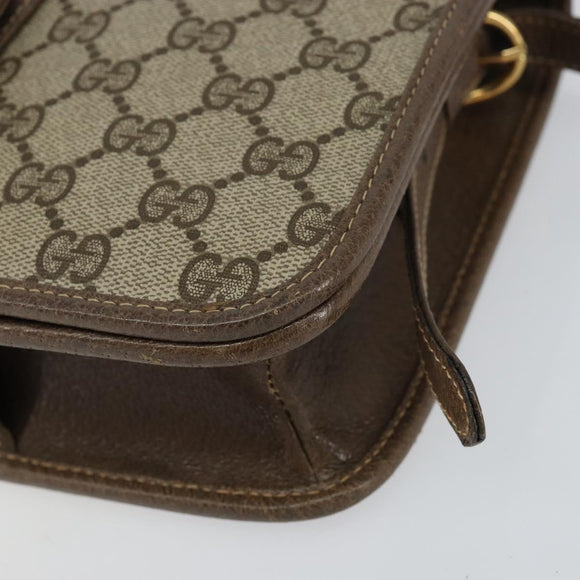 GUCCI GG Supreme Shoulder Bag PVC Beige Gold 93 02 023 Auth 149411