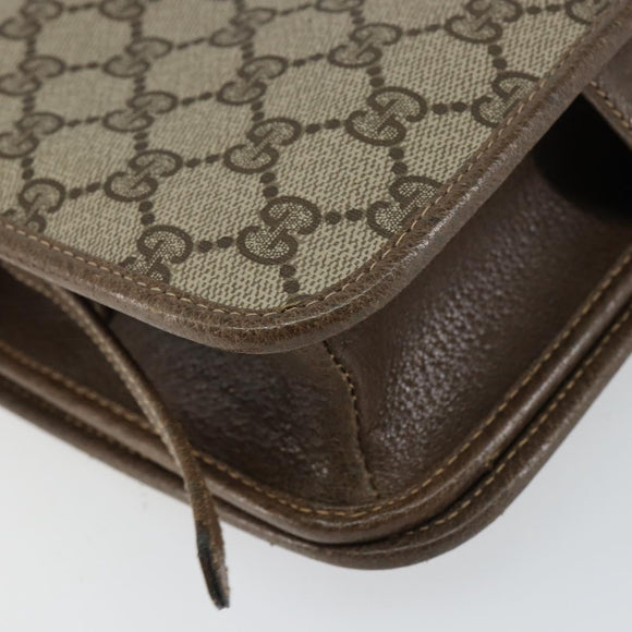 GUCCI GG Supreme Shoulder Bag PVC Beige Gold 93 02 023 Auth 149411