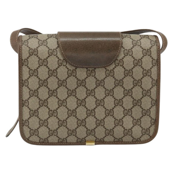 GUCCI GG Supreme Shoulder Bag PVC Beige Gold 93 02 023 Auth 149411