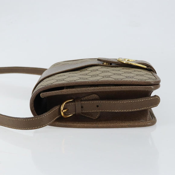 GUCCI GG Supreme Shoulder Bag PVC Beige Gold 93 02 023 Auth 149411