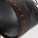 SAINT LAURENT Y Motif Shoulder Bag Leather Black Gold Auth 149413-14