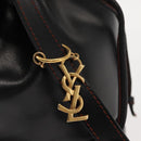 SAINT LAURENT Y Motif Shoulder Bag Leather Black Gold Auth 149413-10